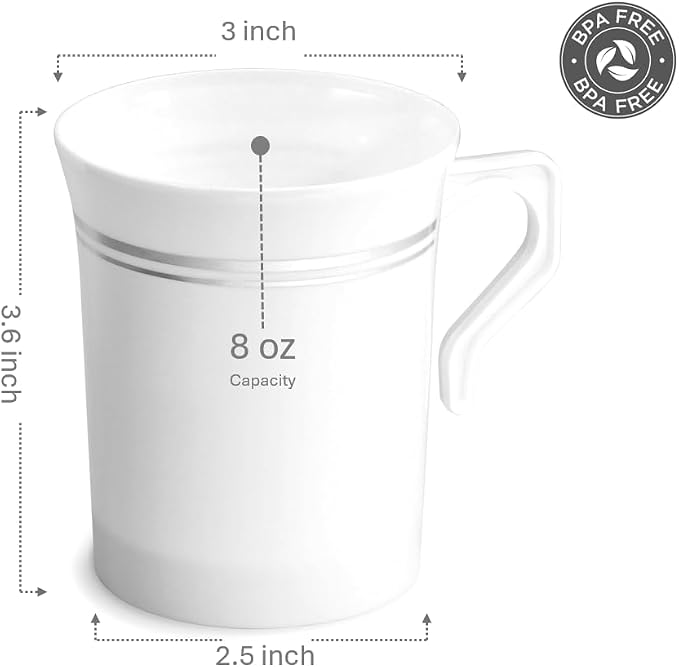 OCCASIONS 40 Pack Disposable Tea Cups 8oz - Image 6