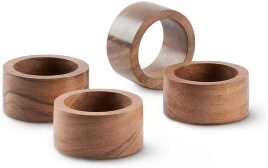 Napkin Rings, Wood Napkin Rings Set of 12 Napkin Holders Buckles - Image 5