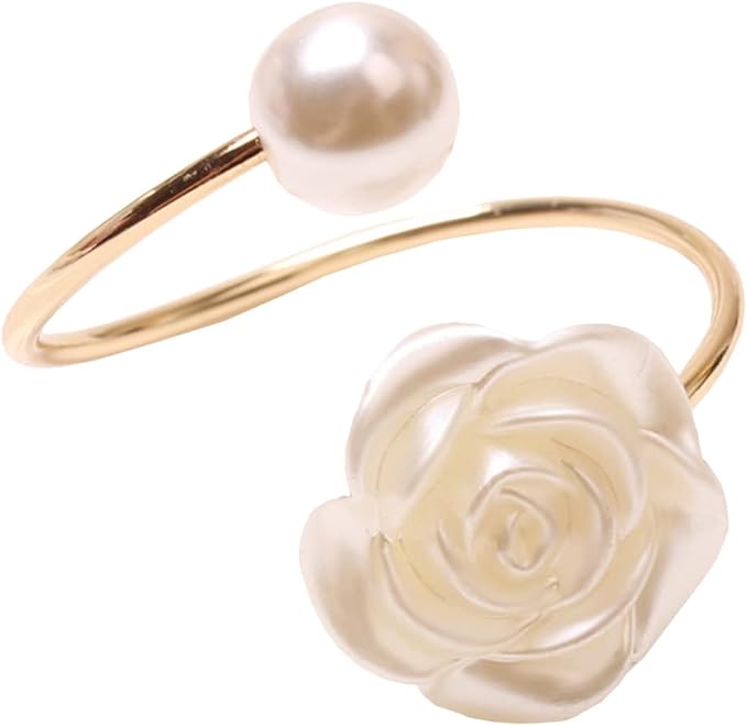 12Pcs Napkin Rings Pearl Napkin Holder Rose Napkin Buckles - Image 8