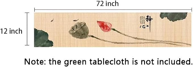 Asian Style Bamboo Table Runner, Ancient Chinese Paintings Zen Table Mat - Image 4