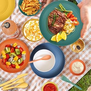 Wheat straw plates and bowls sets - Image 8