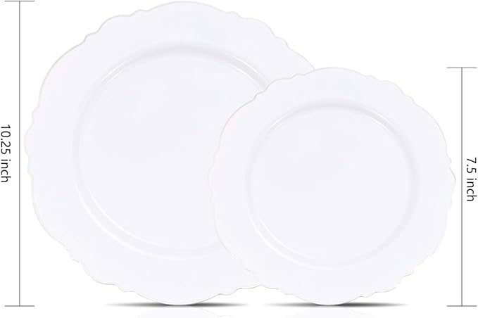 100pcs Silver Plastic Plates - Image 6