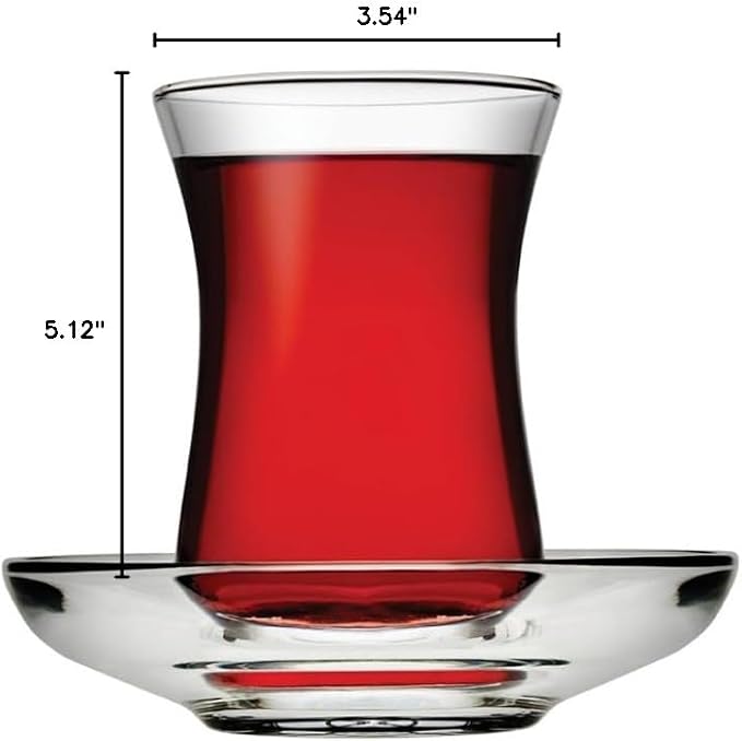 Pasabahce Premium Turkish Tea Cups and Saucers, Housewarming, Anniversary - Image 5