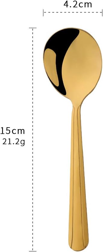 Bouillon Spoons Set of 12, 5.9 Inch Stainless Steel Soup Spoon, Metal Round - Image 7