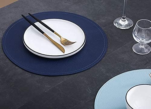 Set of 8 Faux Leather Round Placemats and Coasters, Coffee Mats Kitchen Table - Image 5