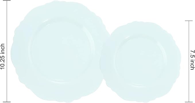 60pcs Mint Green Plastic Plates - Image 9