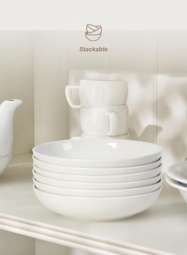 Quatish Pasta Bowls 30oz Set of 4, Salad Bowls Soup Bowl - Image 7