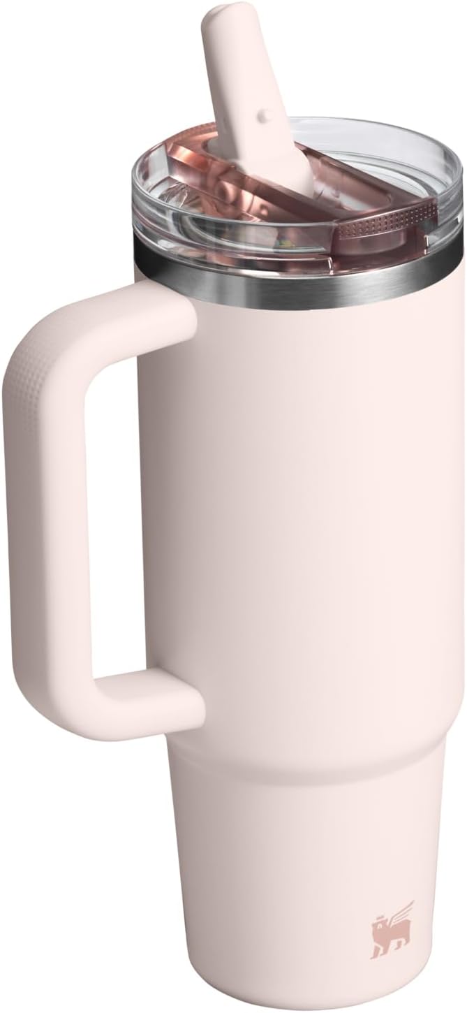 STANLEY Quencher ProTour Flipstraw Tumbler, 30 oz, Rose Quartz | Built-In Straw - Image 3