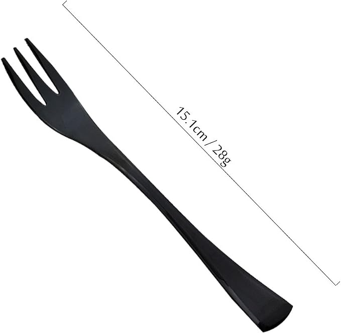JASHII 18/10 Stainless Steel 4 Piece Mirror Polished Black Cake Fork Pie Fork - Image 2