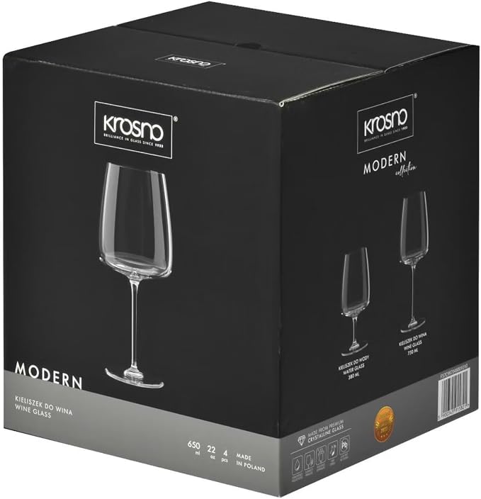 Krosno Large White Wine Glasses, 16.2 oz, Modern Collection, Premium - Image 8