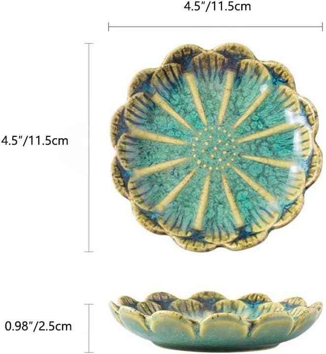 Lotus Ring Holder Dish Small Indoor Ash Tray, Ceramic Dessert Plate Trinket - Image 6