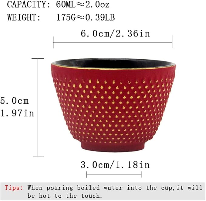 Japanese Cast Iron Tea Cups, Small and Heavy Teacups - Image 5