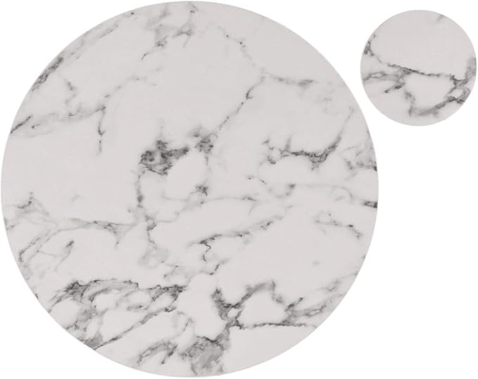 Marble Round Placemats and Coasters, Faux Leather Waterproof Table Mats - Image 7