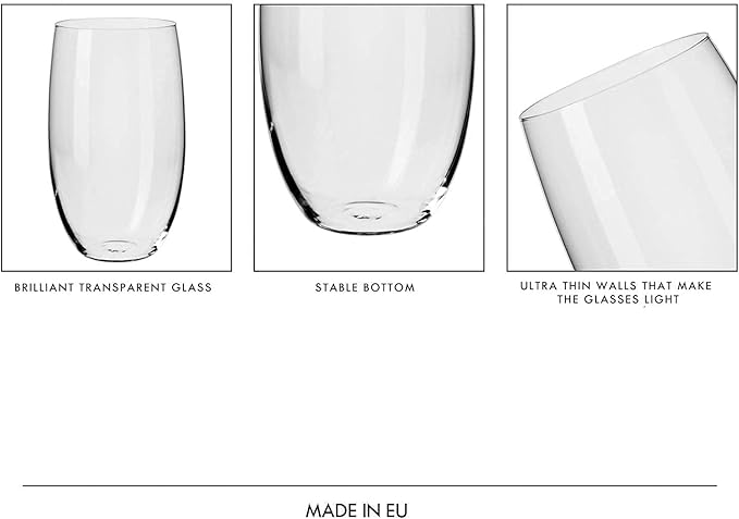 Krosno Water Juice Drinking Glasses, 17.2 oz, Blended Collection, Everyday - Image 8