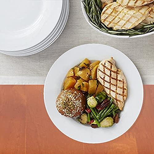 Amazon Basics 6-Piece White Dinner Plate Set, Microwave and Dishwasher Safe - Image 7