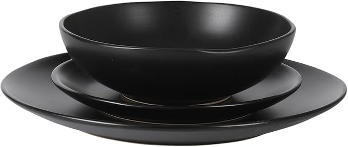 Gibson Home Bethel 18 Piece Plates and Bowls Ceramic Stoneware Organic Shape - Image 6