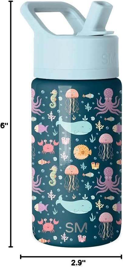 Simple Modern Kids Water Bottle & Toddler Cup | 14oz | Under the Sea - Image 9