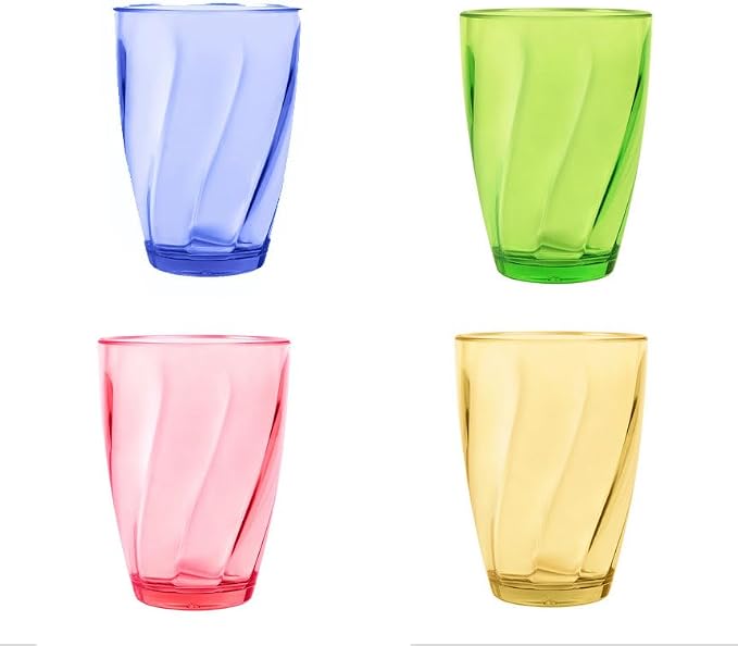 Topsky 12-ounce Plastic Water Tumblers | Set of 4 Colorful Unbreakable Drinking - Image 9