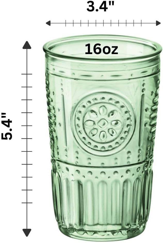 Bormioli Rocco Romantic Set Of 4 Cooler Glasses, 16 Oz. Colored Crystal Glass - Image 2
