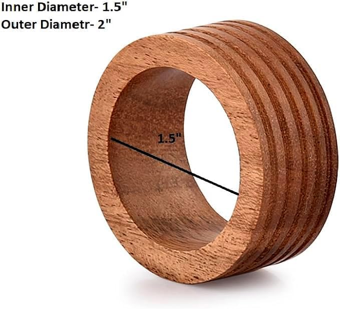 Napkin Ring Acacia Wood Set of 12, Wooden Napkin Rings Artisan Crafted in India - Image 5