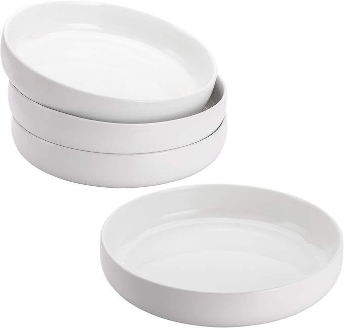 Foraineam 8 Inch Porcelain Round Salad Pasta Bowl Set 22 Ounce Deep Soup Plates - Image 7