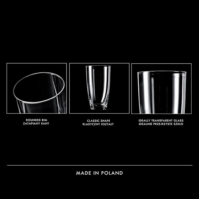 Krosno Tall Water Drinking Glasses, 16.9 oz Mixology Collection, Drinking - Image 7