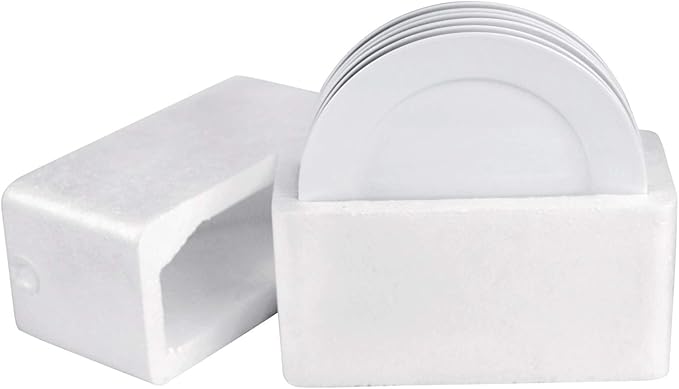 bestone 8 Inch Porcelain White Salad Plates Set, Porcelain Dessert/Salad Plate,Classic Round with Wide Rim, Lead-Free,Dishwasher, Microwave, Freezer, Oven Safe, for Everyday Use-Set of 6