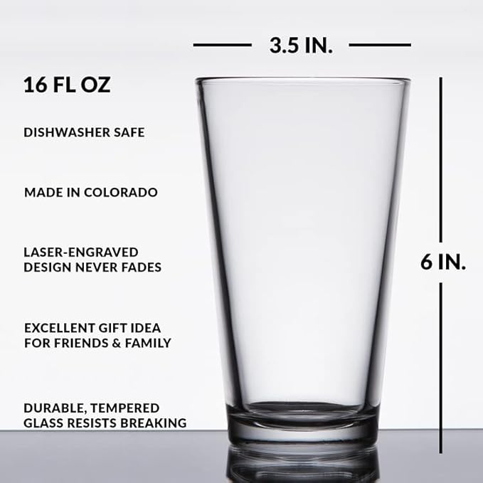 LumEngrave T-REX DINOSAUR BODY Engraved Pint Glass | Great Gift Idea for Dino Lovers and Paleontology Enthusiasts!