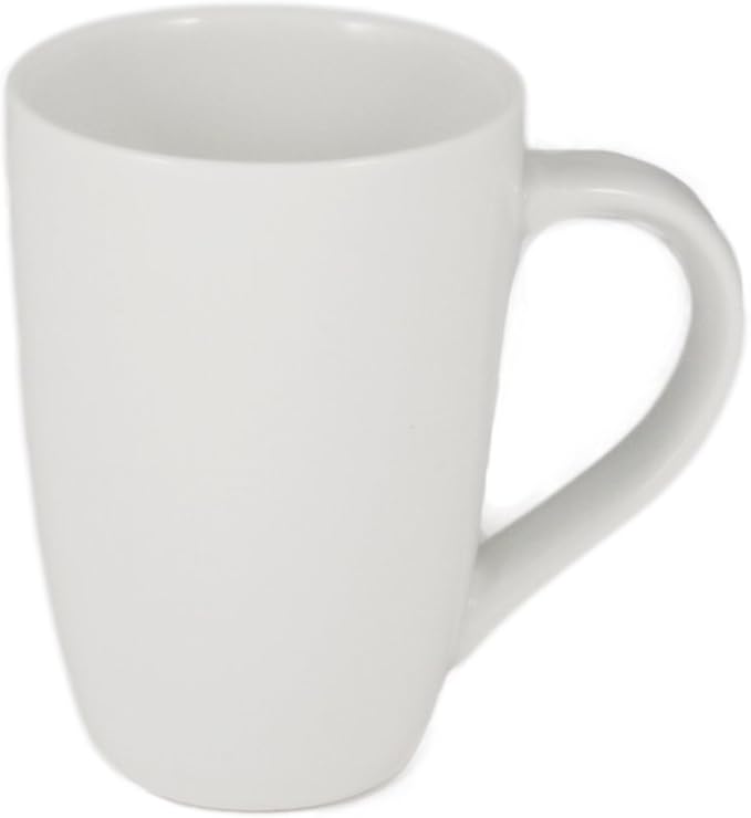 CAC China CupsMugs R-M10 10 oz Porcelain Tall Round Mug Super White 3x4.25 inch by CACChina