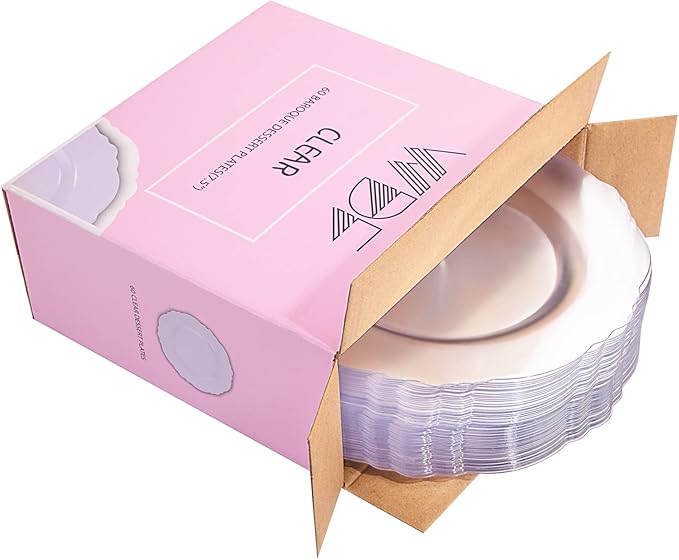 60pcs Clear Plastic Dessert Plates Disposable -7.5inch Small Disposable Clear - Image 9
