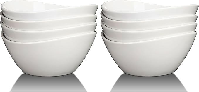 GarveeHome 8" Ceramic Deep Soup Bowls & Salad Bowls - 42 OZ Large Bowls Set of 4 by GarveeHome