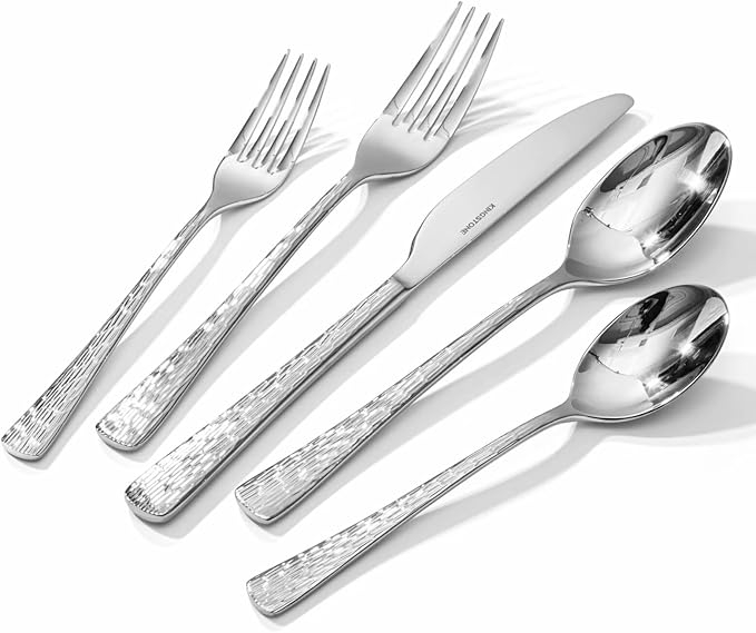 Silverware Set with Serving Utensils, 65 Piece Flatware Set, 18/10 Steel | - Image 9