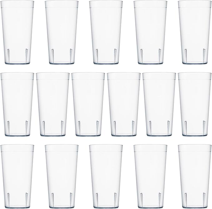 US Acrylic Cafe Plastic Reusable Tumblers 20-ounce Water Cups in Clear | Value - Image 9