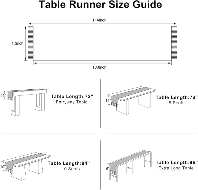 Black Table Runner with Tassels - Image 8