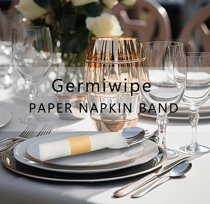 Germiwipe 500 Pcs Self-Adhesive Napkin Bands, | Paper Napkin Rings - Image 6