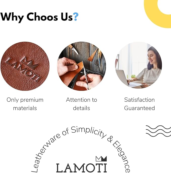 LAMOTI Leather Coasters for Drinks, Handmade Luxurious Home Décor and - Image 9