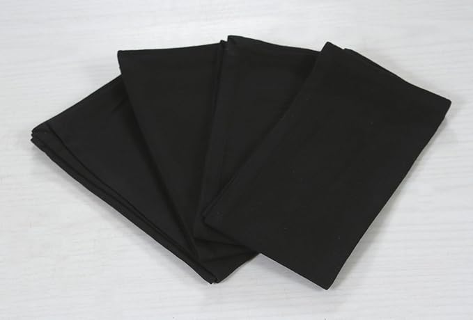 ACCENTHOME Accent Home 100% Cotton Napkins, Delicate Cloth Napkins for Dinners, Parties and Weddings,18 x 18 Inch Set of 12 - Black