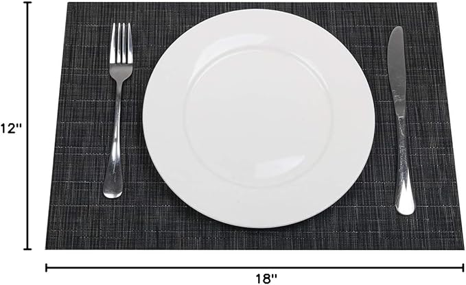 SHACOS Placemats Set of 8 Woven Vinyl Place Mats - Image 9