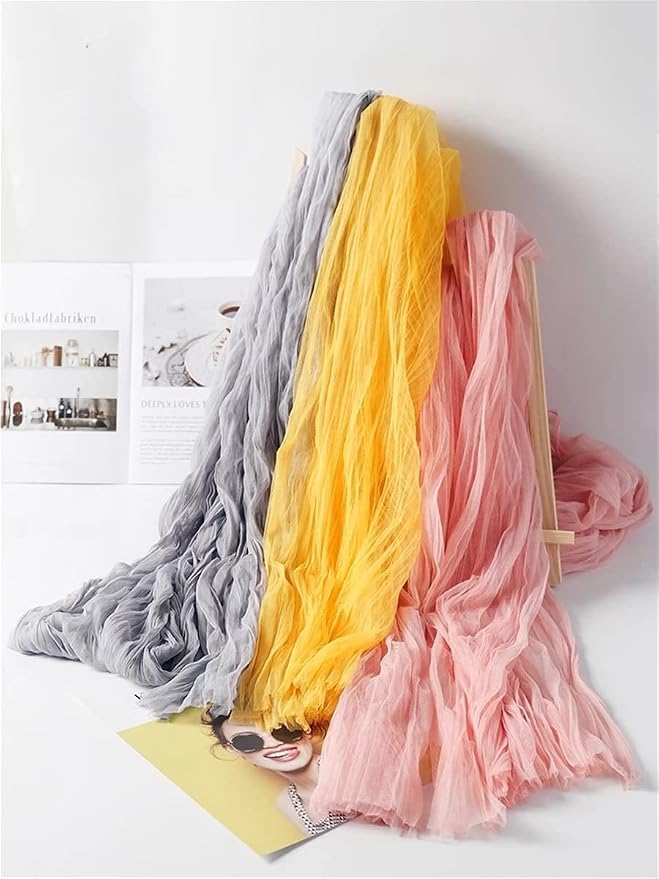 Gray Cheesecloth Table Runner Cheese Cloth Wedding Birthday Party Decor | 10Ft - Image 5