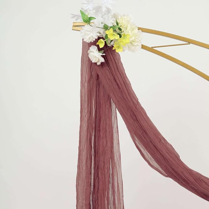 Efavormart 20ft Mauve Gauze Cheesecloth Wedding Arch Drapery Fabric, Extra Long - Image 9