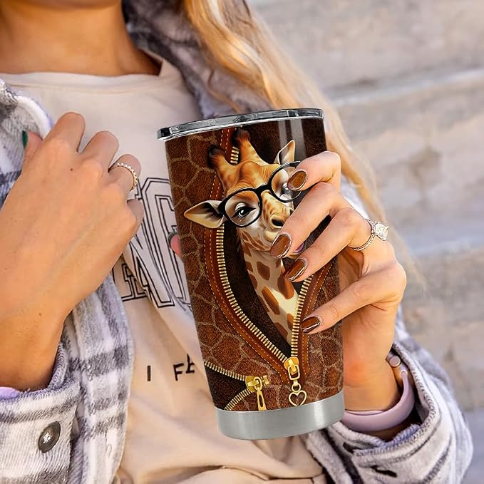 SANDJEST Giraffe Tumbler 20oz Stainless Steel Insulated Coffee Travel Mug Cup - Image 7