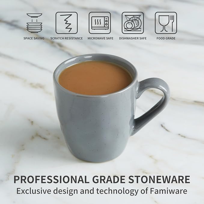 famiware Mars 4 Pieces Coffee Mug, 14oz Tea Mug, Catering Mugs - Image 6