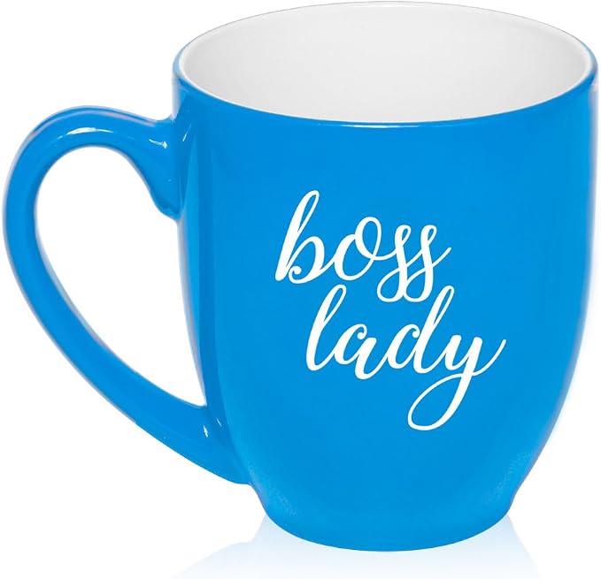 16 oz Large Bistro Mug Ceramic Coffee Tea Glass Cup Boss Lady by MIP