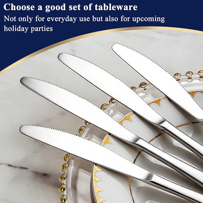 Berglander Dinner Knives Set Of 4, Stainless Steel Butter Knife Spreader 9.17" - Image 7