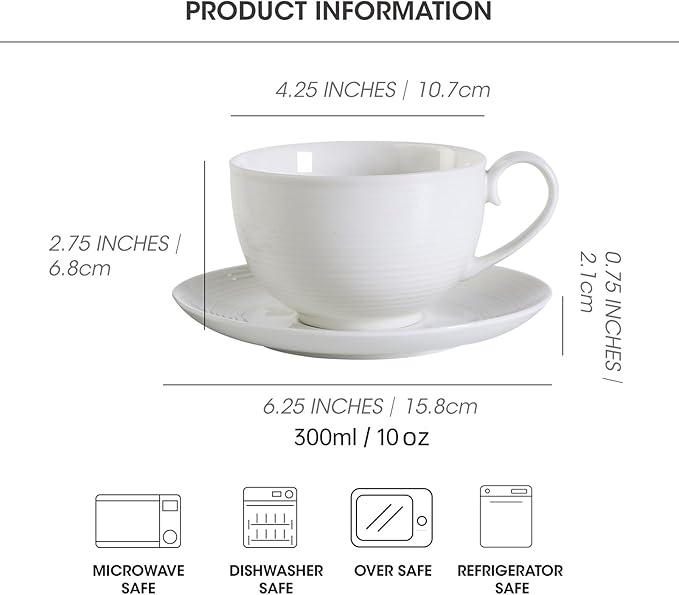10OZ Porcelain Cappuccino Cups - Image 7