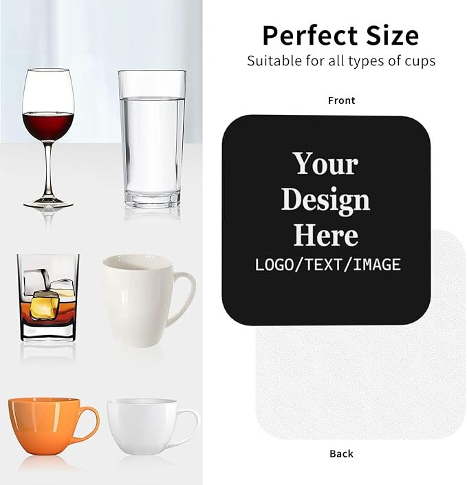 Custom Coasters with Logo Personalized Leather Coasters Bulk | Customized - Image 9
