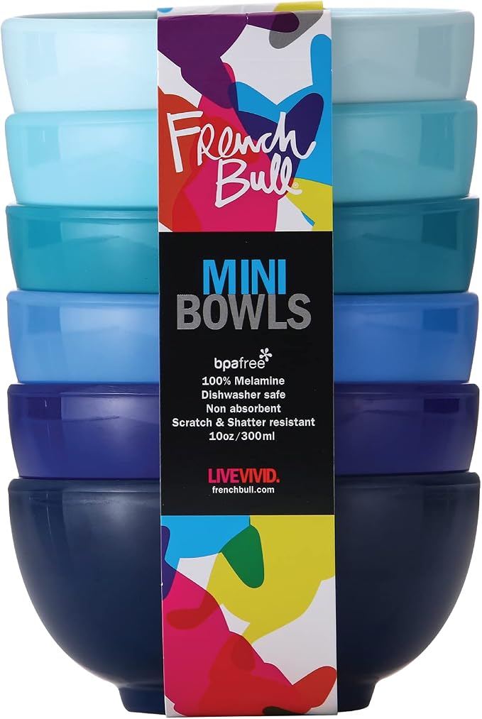 French Bull Melamine Mini Bowls, 6-Piece Set, Small Serving Bowl – Snack - Image 6
