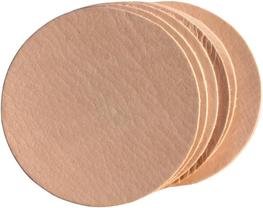Real Natural Grain Leather Coasters – Durable Non-Slip Distressed Design - Image 2