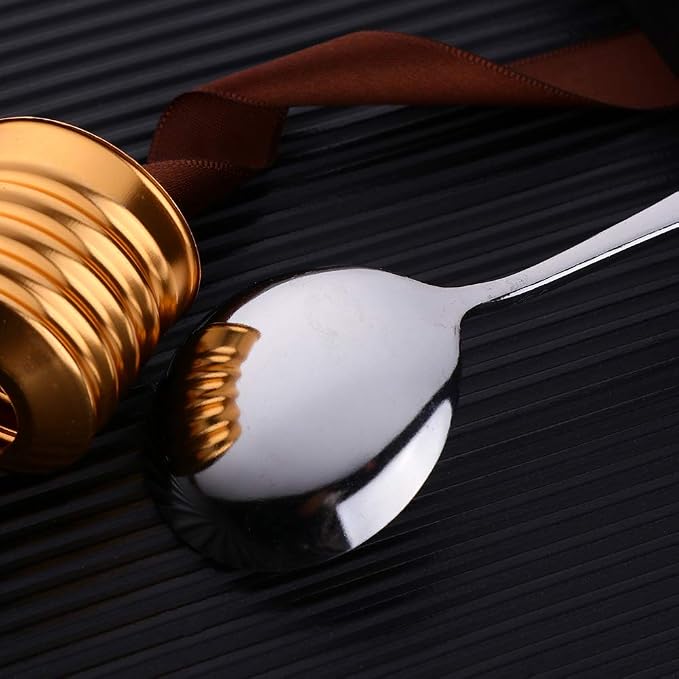 Broth Round Spoon Set, 12 Piece Reusable Stainless Steel Dinner Table Cereal - Image 9