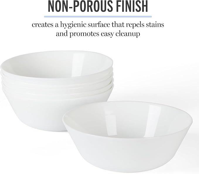 Martha Stewart Opalton 6-Piece 6-Inch Soup and Cereal Bowls – Lightweight - Image 6